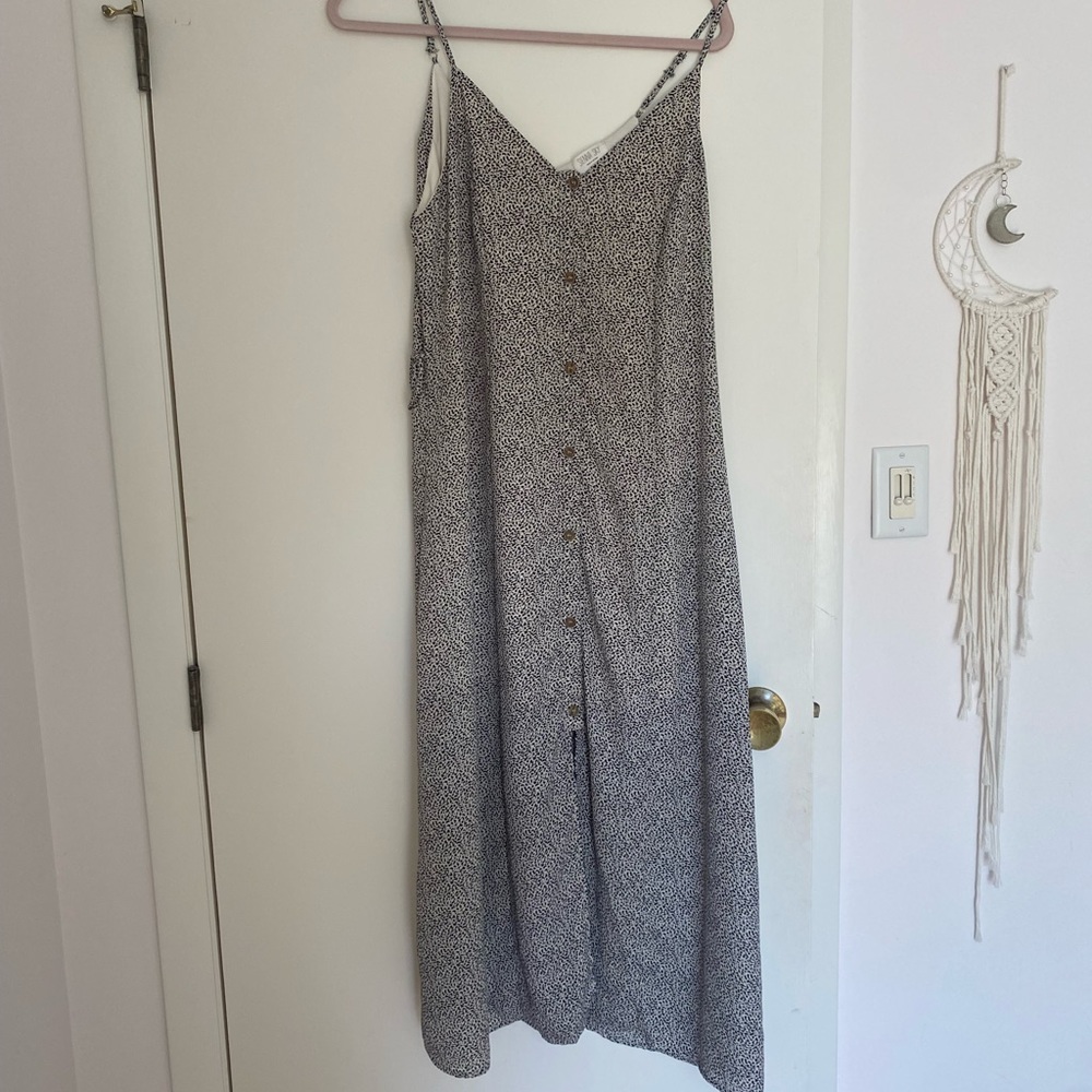 Black and white button down dress